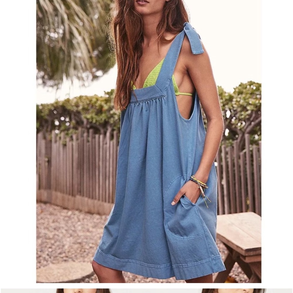 Free People Beach Honey Tie Mini Dress